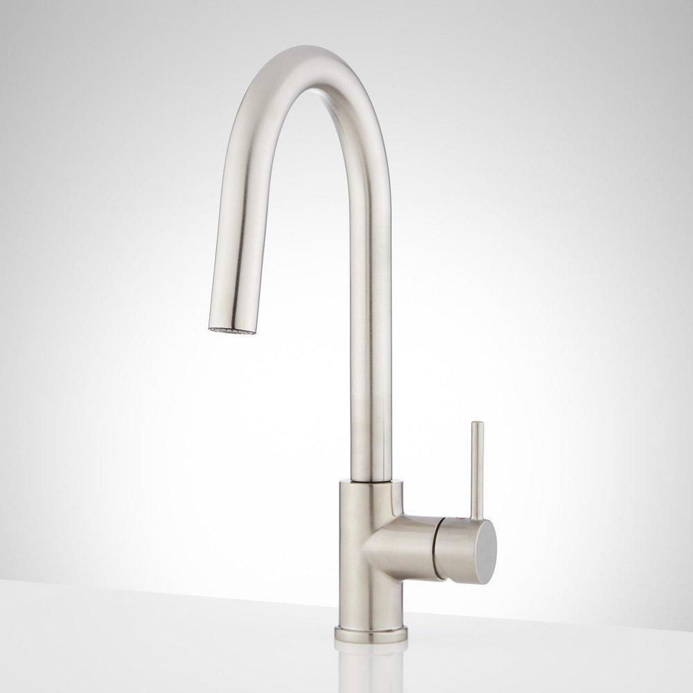 Signature Hardware Ravenel Single Handle Pull Down Kitchen Faucet in Stainless Steel
