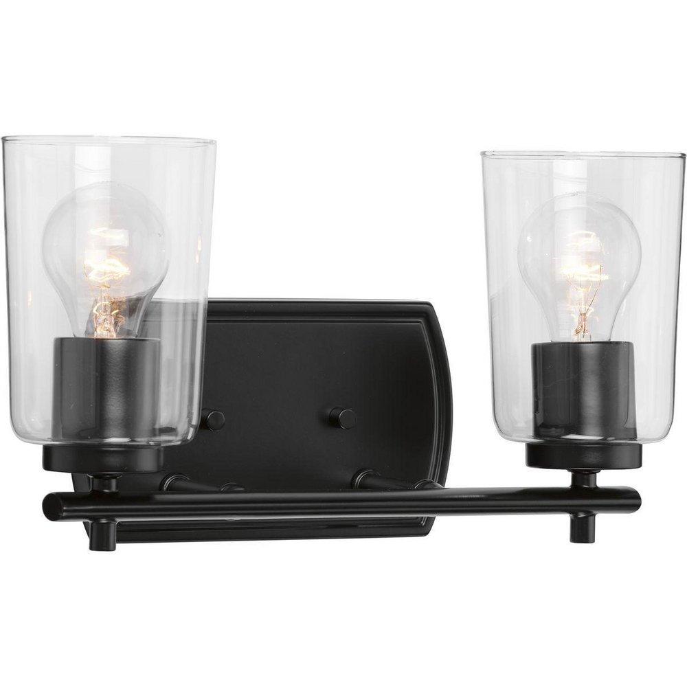 Progress Lighting Adley 60W 2-Light Medium E-26 Incandescent Vanity Fixture in Matte Black