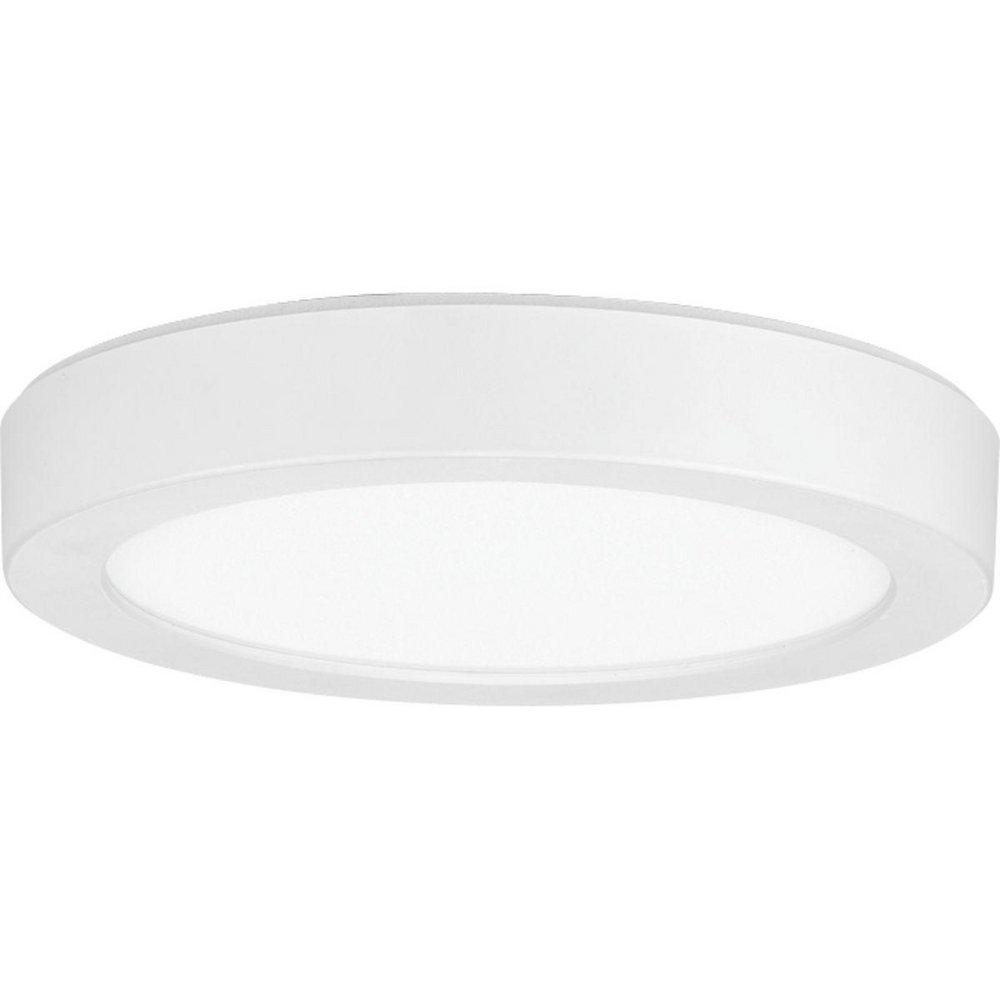 15W 1-Light Round Flush Mount Ceiling Fixture in White