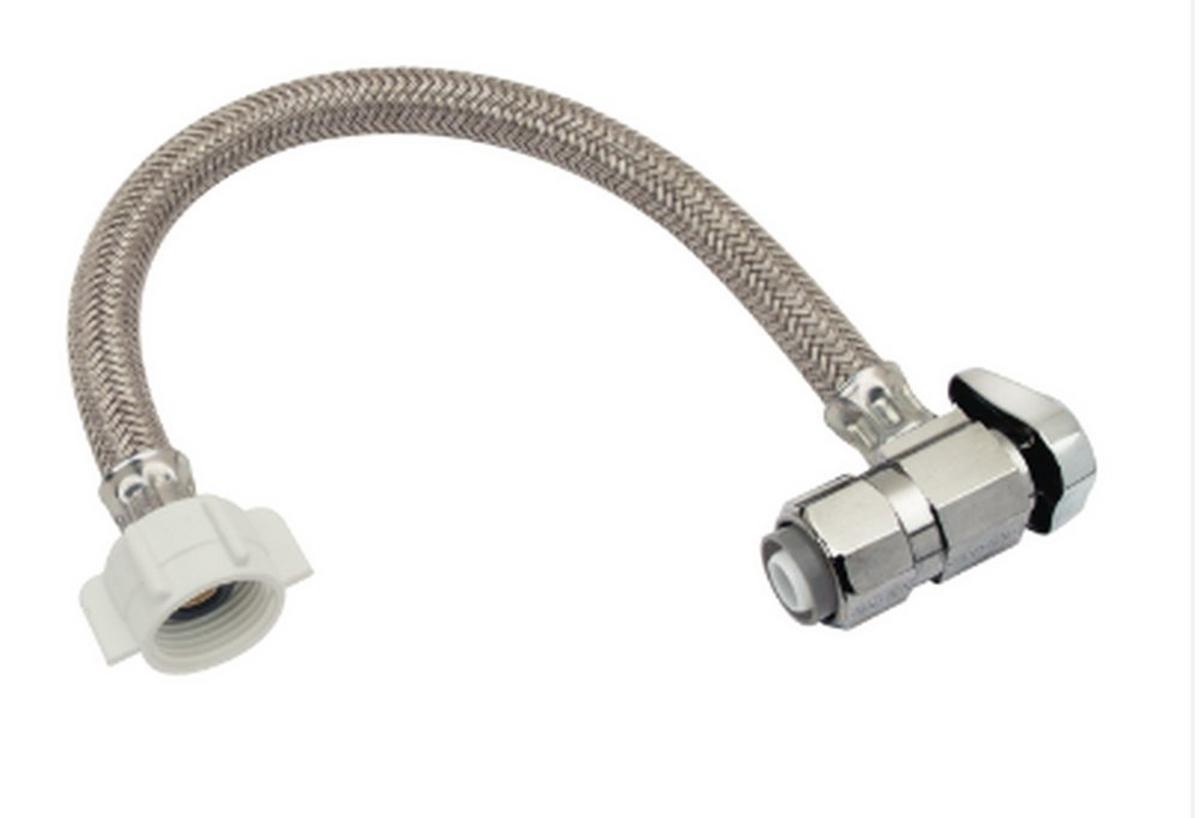 1/2 x 7/8 in. Push-to-Connect x Ballcock Quarter Turn Angle Supply Stop Valve in Chrome