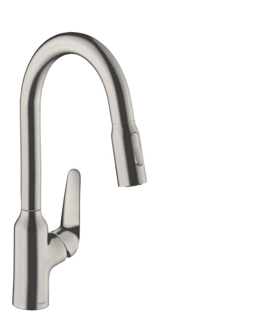 Hansgrohe Focus N Single Handle Kitchen Faucet in Steel Optic