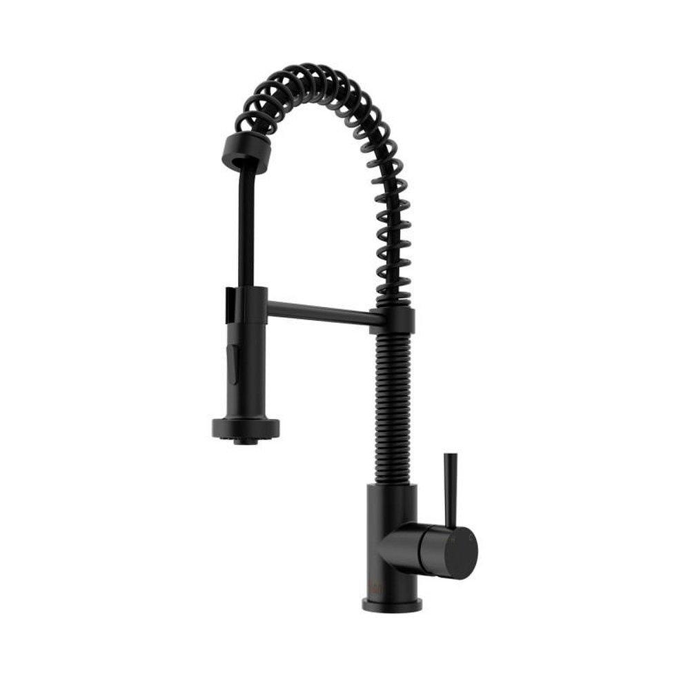 VIGO Edison Single Handle Pull Down Kitchen Faucet in Matte Black