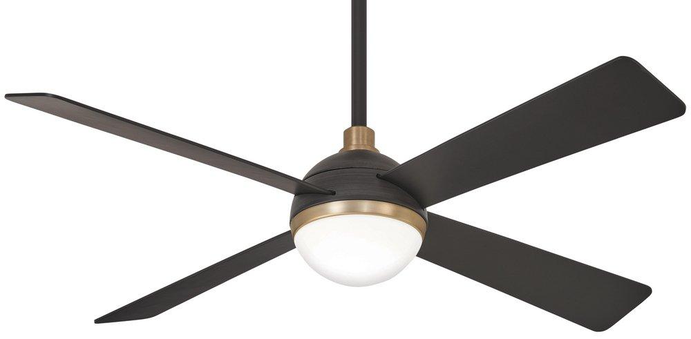 Minka Aire Orb 54 in. 4-Blade Indoor Ceiling Fan in Brushed Carbon/Soft Brass