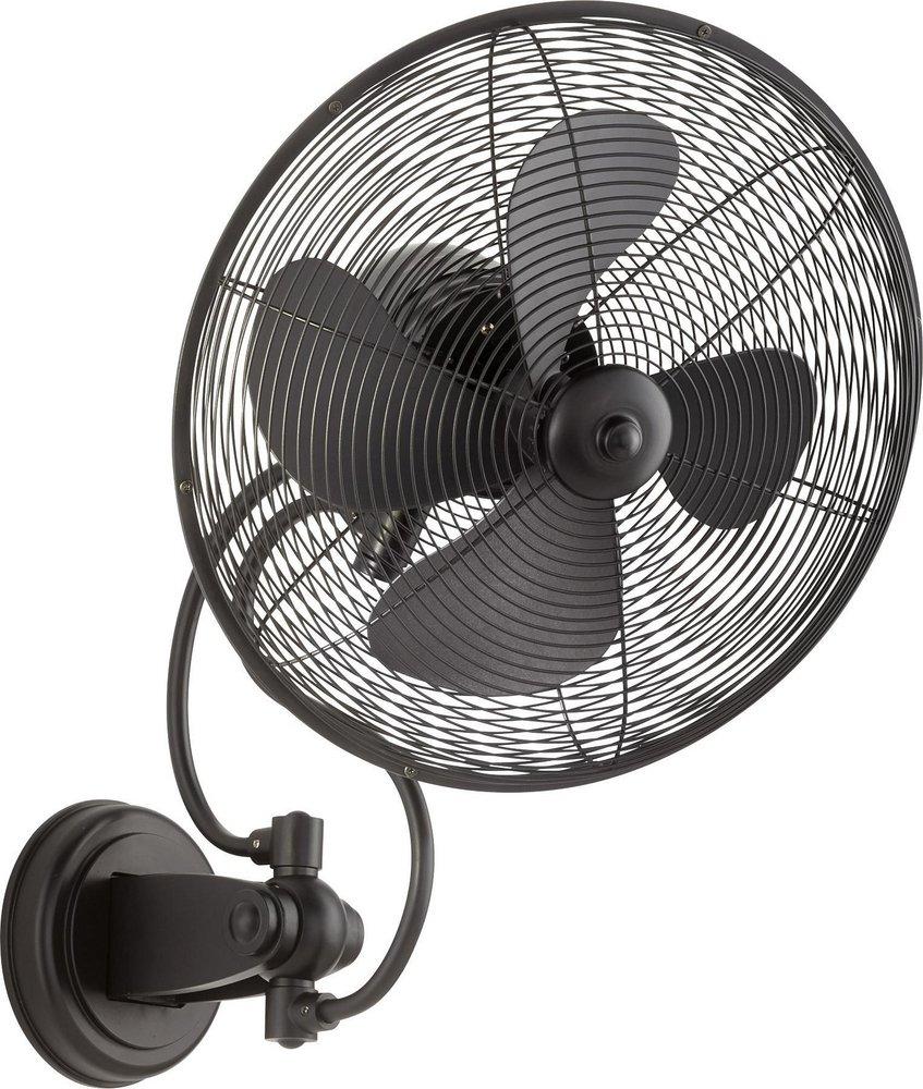 Quorum International Piazza 14 in. 4-Blade Wall Mount Portable Fan in Black