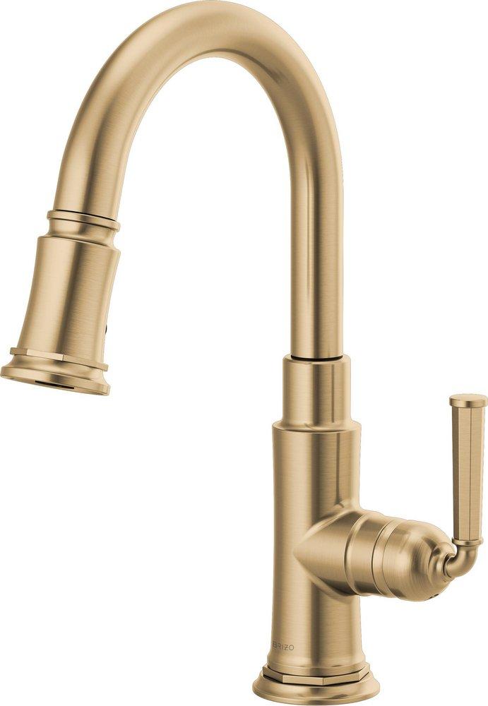 Brizo Rook® Single Handle Pull Down Bar Faucet in Brilliance® Luxe Gold®