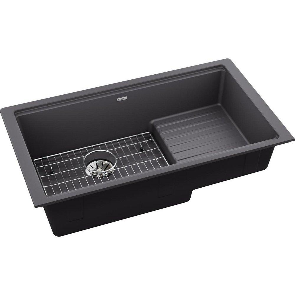 Elkay Quartz Luxe® 35-7/8 in. Undermount Composite Single Bowl Kitchen Sink in Charcoal