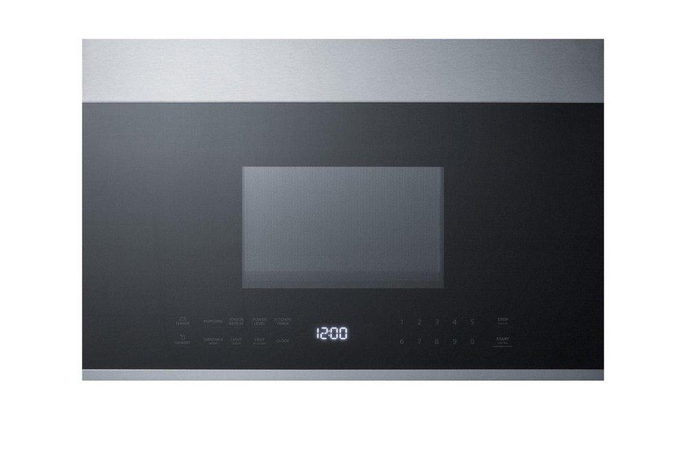 23-22/25 in. 1000W 1.34 cf Over the Range Microwave in Black with Stainless Steel
