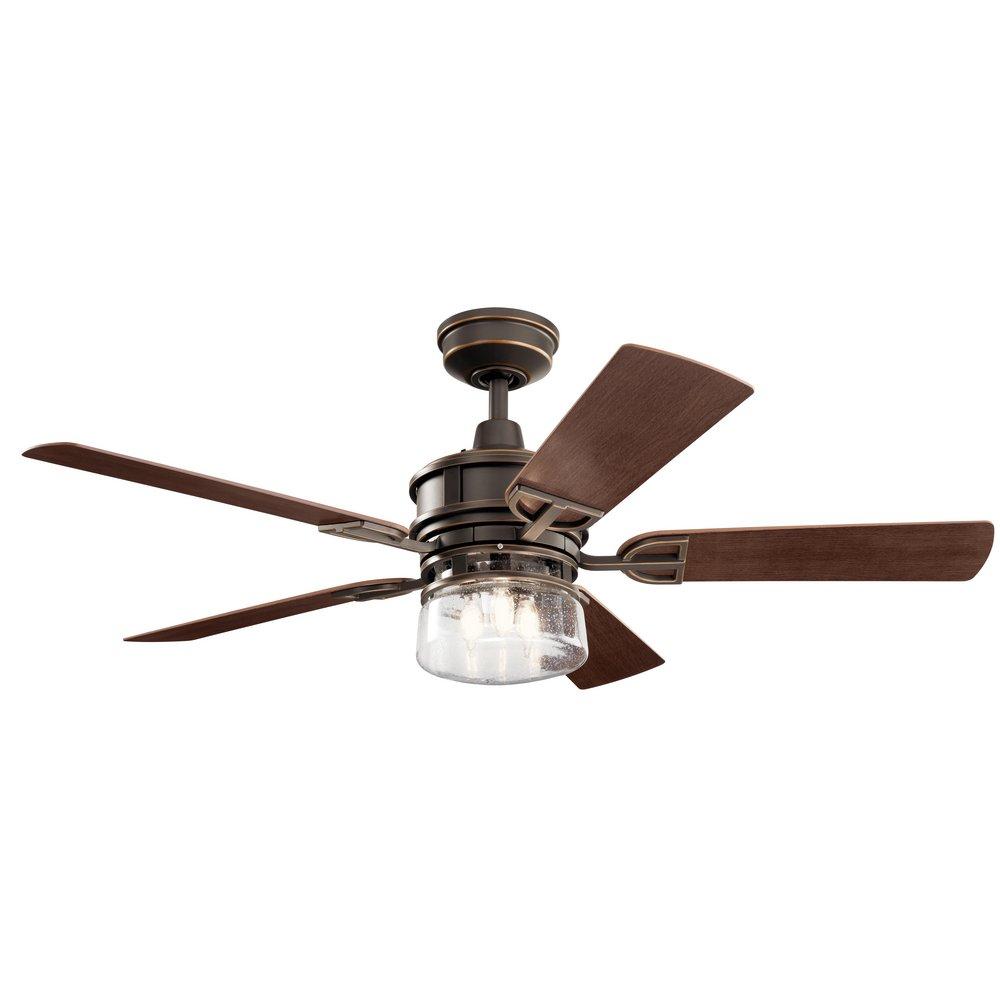 Kichler Lighting Lyndon Patio 52 in. 65W 3-Light LED Ceiling Fan in Dark Walnut