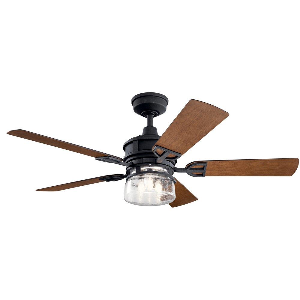 Kichler Lighting Lyndon Patio 52 in. 5-Blade Outdoor Ceiling Fan in Distressed Black