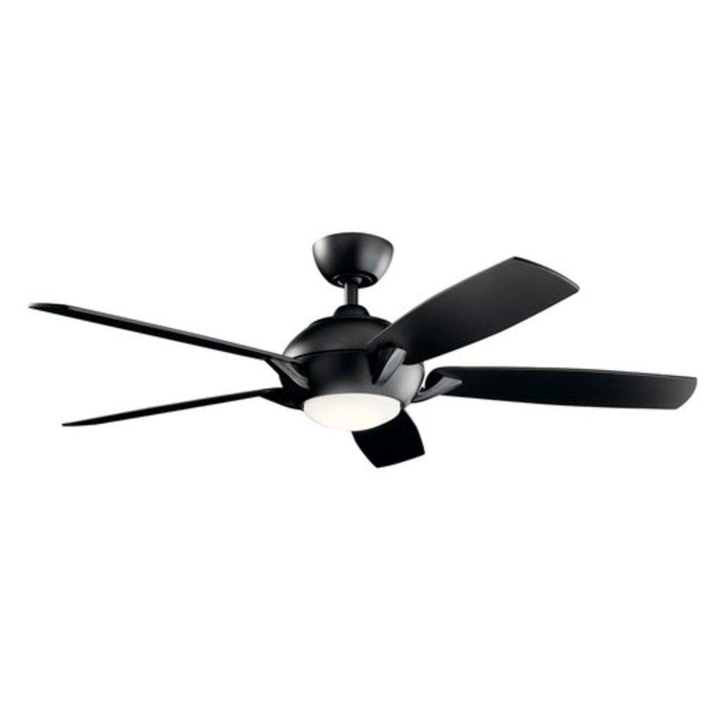 Kichler Lighting Geno 54in. 5-Blade Indoor Ceiling Fan with LED Light in Satin Black
