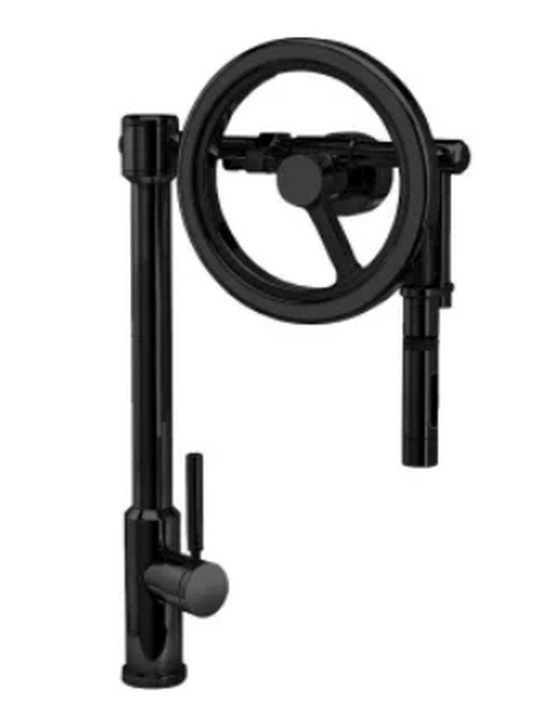 Waterstone Endeavor Single Handle Pull Down Kitchen Faucet in Matte Black