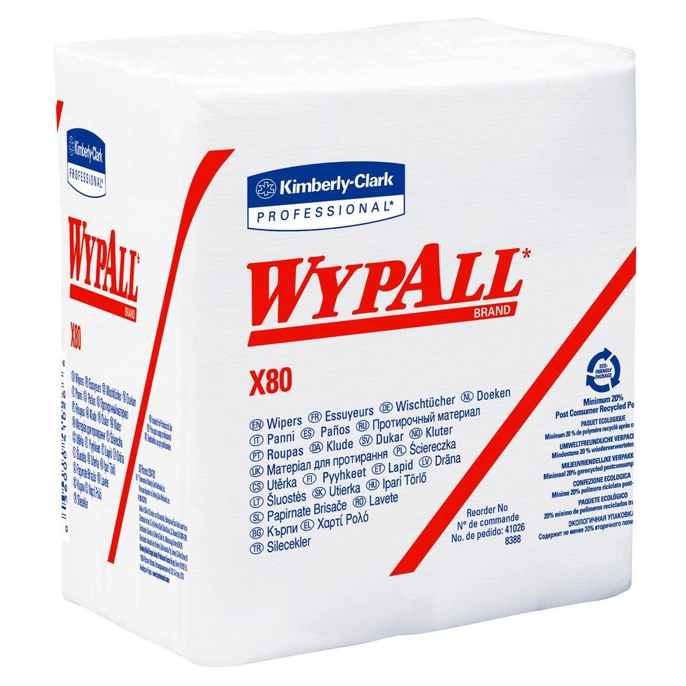 WypAll® X80 12-1/2 x 12 in. Hydroknit Wiper in White (Pack of 50)