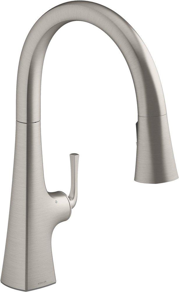 KOHLER Graze® Single Handle Pull Down Touchless Kitchen Faucet in Vibrant® Stainless