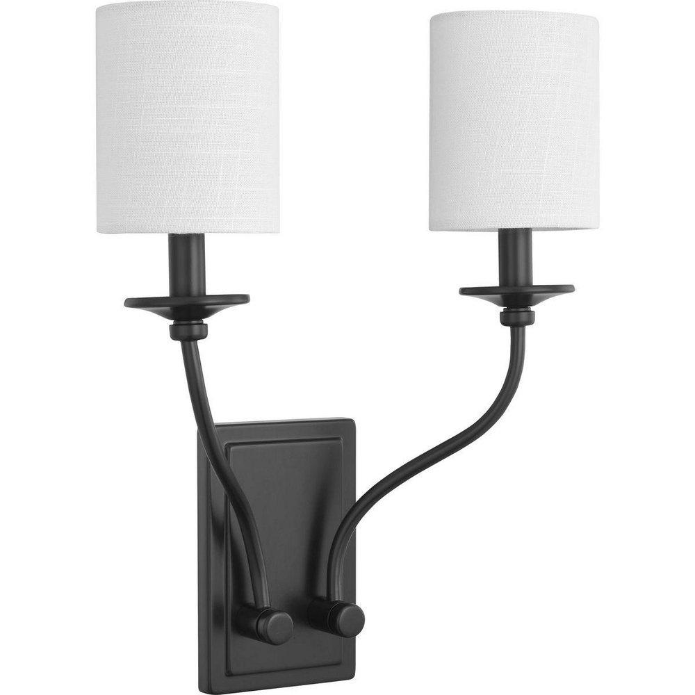 Progress Lighting Bonita 40W 2-Light Candelabra Incandescent Wall Sconce in Matte Black