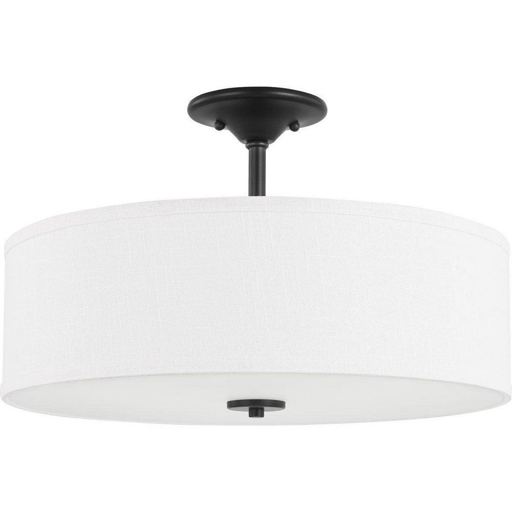 Progress Lighting Inspire 60W 3-Light Semi-Flush Mount Ceiling Fixture with Medium E-26 Base in Graphite
