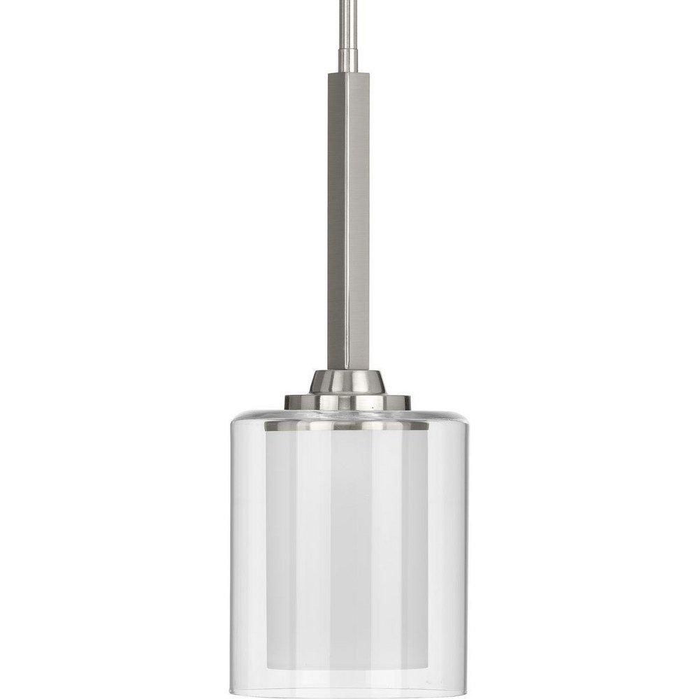 Progress Lighting Kene 75W 1-Light Medium E-26 Pendant Light in Brushed Nickel