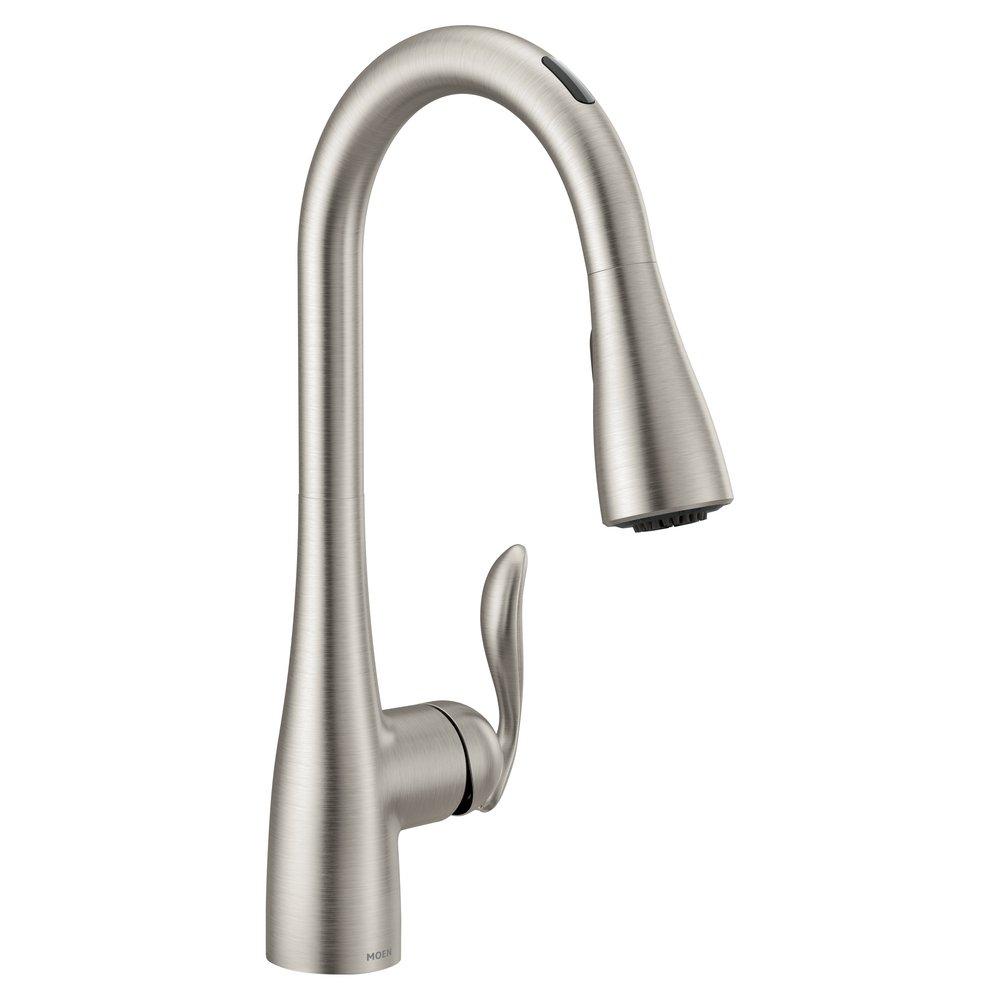 Moen Arbor™ Single Handle Pull Down Touchless Kitchen Faucet with Voice Activation in Spot Resist™ Stainless