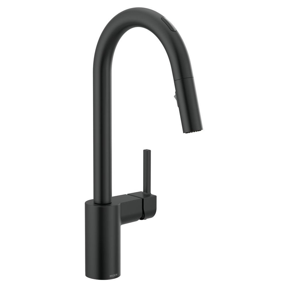 Moen Align™ Single Handle Pull Down Touchless Kitchen Faucet with Voice Activation in Matte Black