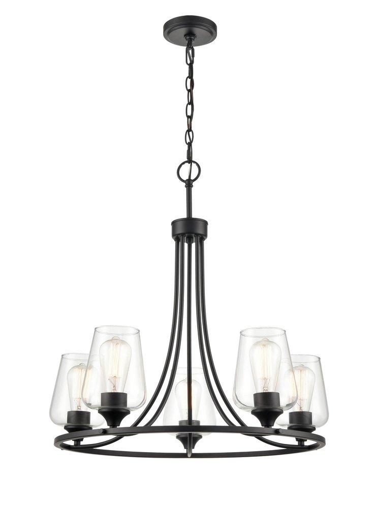 Millennium Lighting Ashford 5-Light Chandelier Ceiling Light in Matte Black