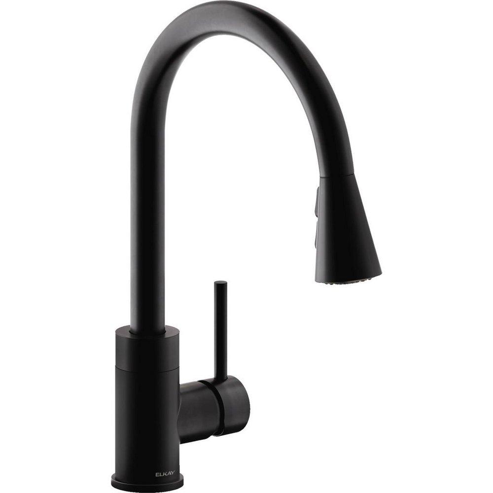 Elkay Avado Single Handle Pull Down Kitchen Faucet in Matte Black