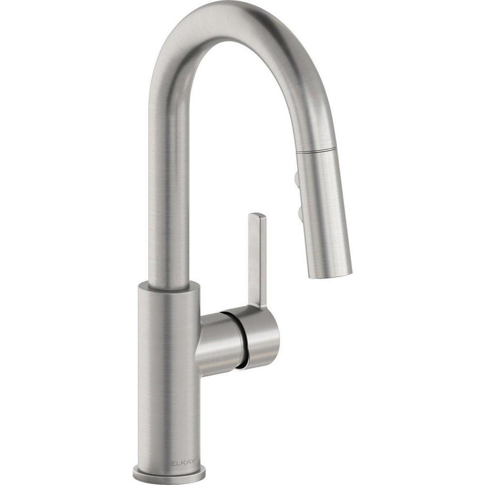 Elkay Avado Single Handle Pull Down Bar Faucet in Lustrous Steel