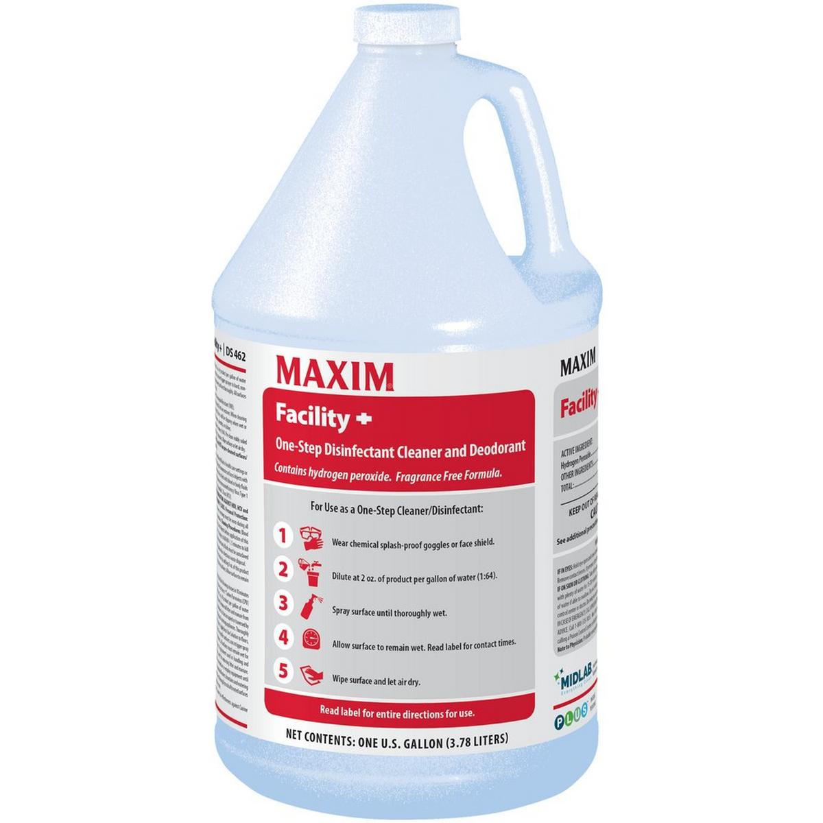 Midlab Maxim® Facility + 1 gal Facility Plus Hydrogen Peroxide One Step Disinfectant Cleaner Concentrate (Case of 4)