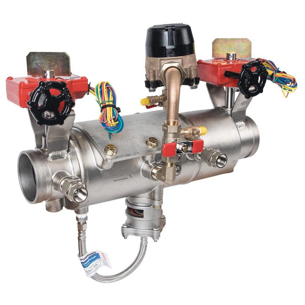 Ames Fire & Waterworks Deringer 50/50G 3 in 304 Stainless Steel Grooved Reduced Pressure Detector Assembly with Shutoff Valves, Water Meter and Test Cocks