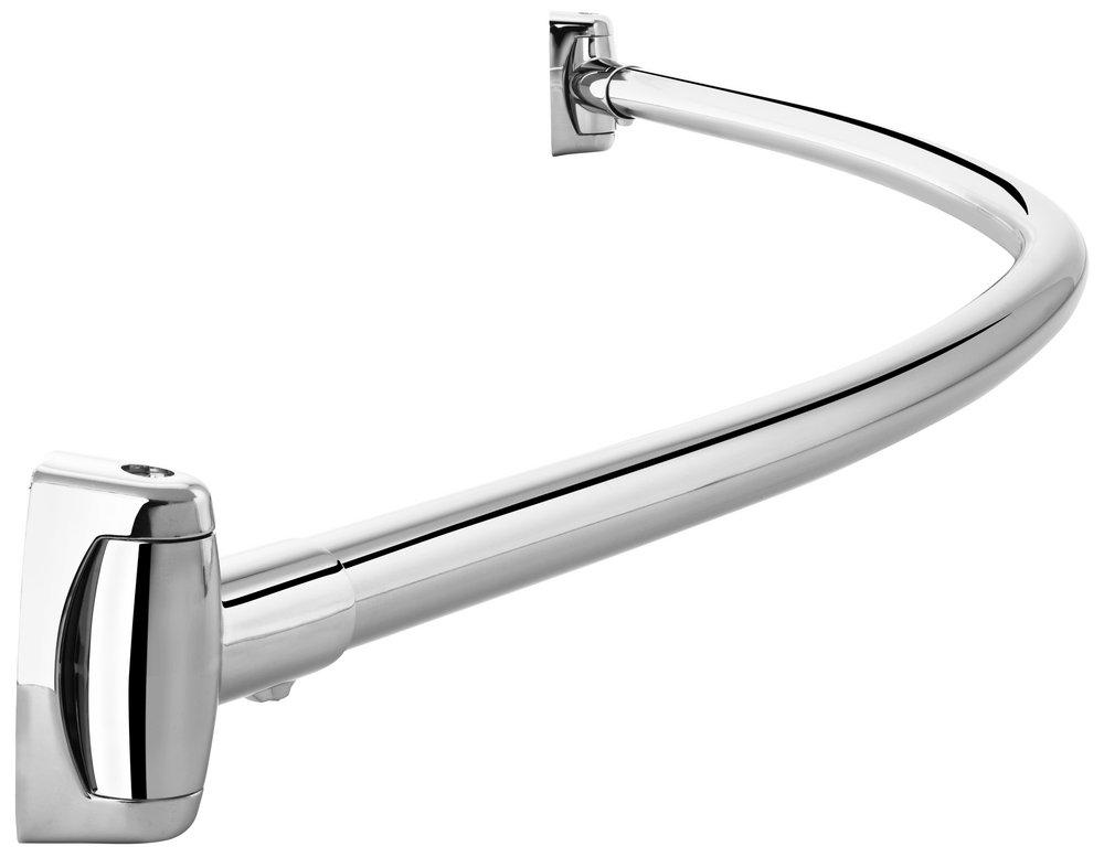 60 in. Wall Mount Curved Shower Rod in Chrome