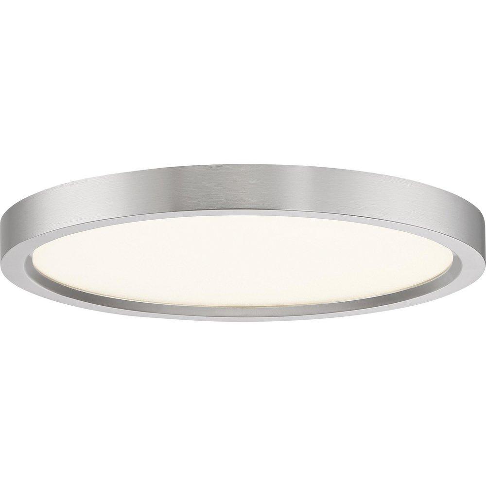 Quoizel Outskirts 15W 1-Light Integrated LED Flush Mount Ceiling Fixture in Brushed Nickel