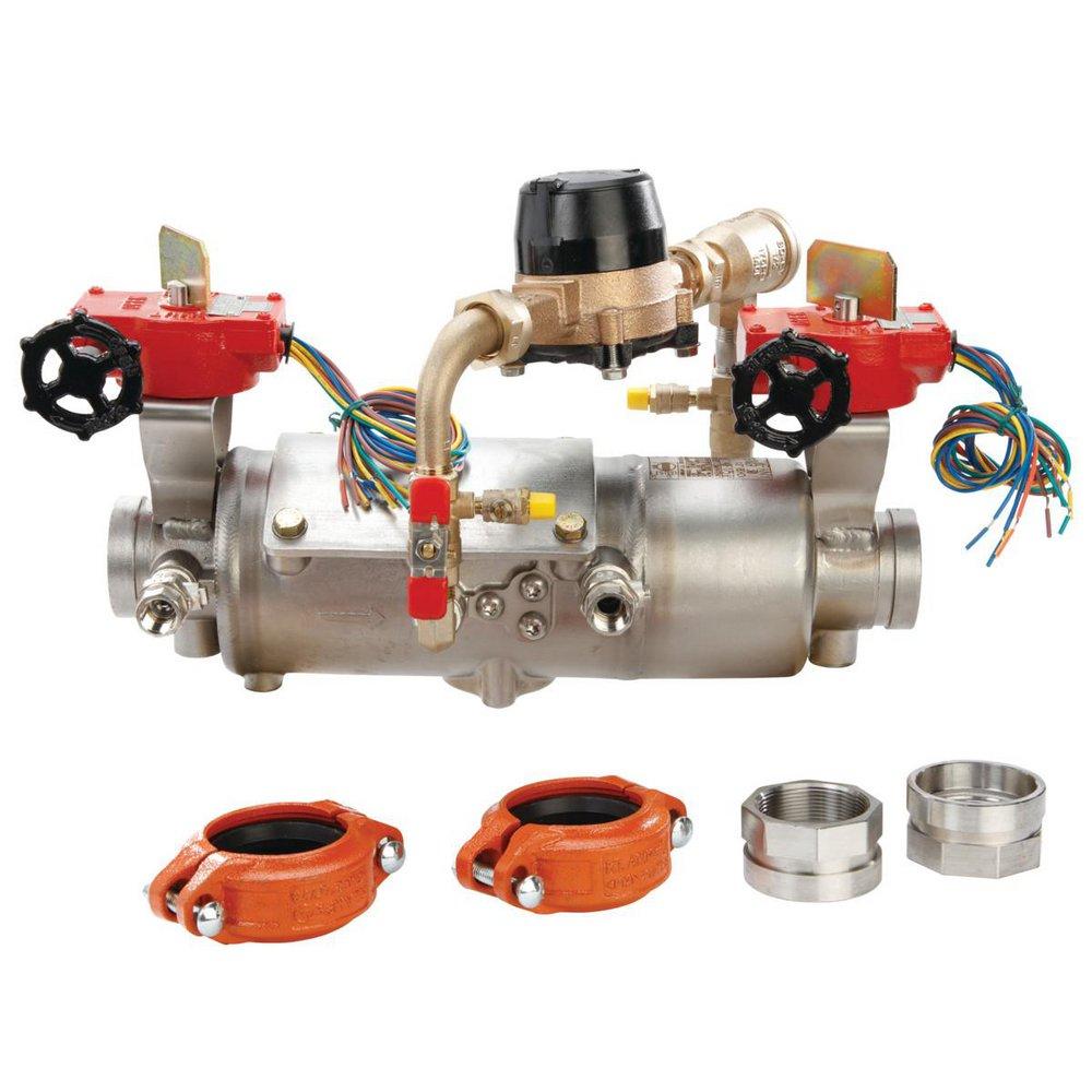 Ames Fire & Waterworks Deringer 30/30G 2 in Stainless Steel FPT Double Check Detector Assembly with Test Cocks