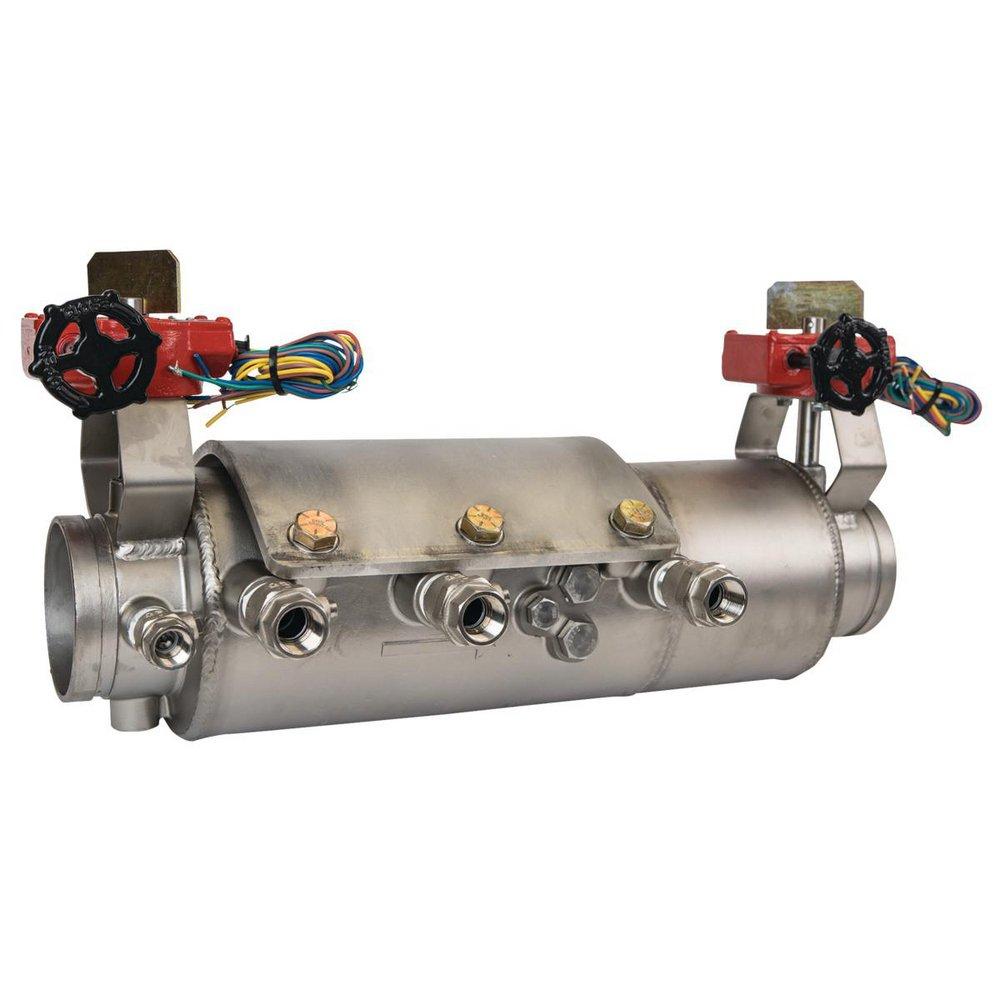 Ames Fire & Waterworks Deringer 20X/20GX 4 in 304 Stainless Steel Grooved Double Check Valve Assembly with Shutoff Valves andTest Cocks
