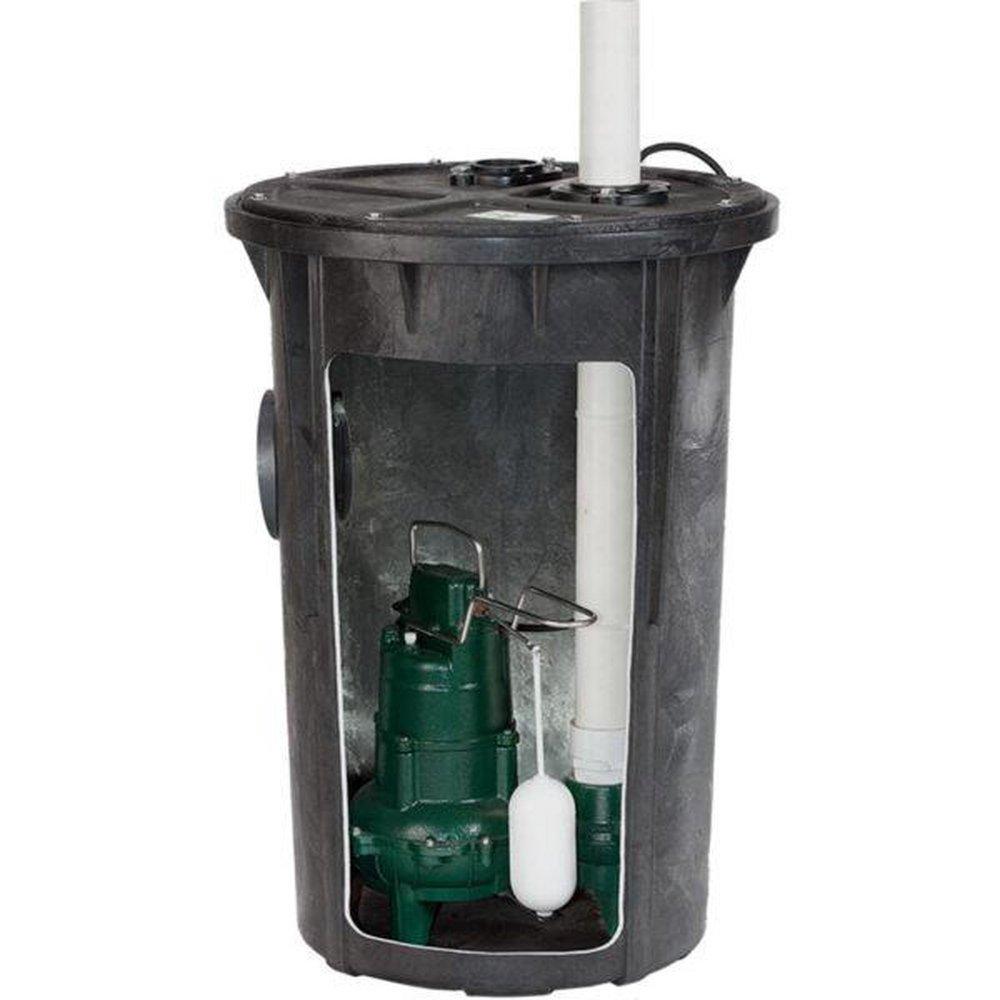 Zoeller Pump Co 912 Series 115V 1/2 hp 115 gpm Polyethylene Sewage Pump and Basin System with 20 ft. Cord