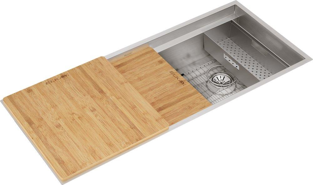 Elkay Circuit Chef® 45-1/2 in. Undermount Stainless Steel Single Bowl Kitchen Sink in Lustrous Satin
