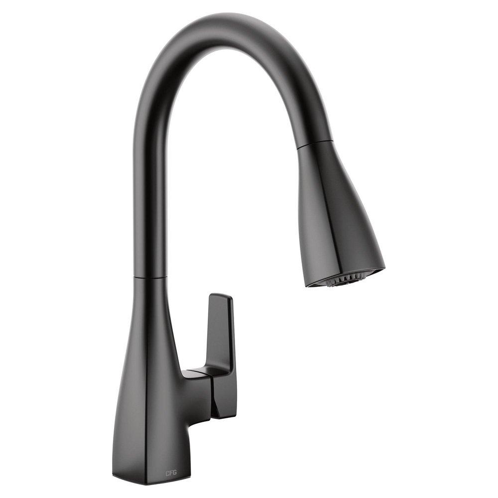 CFG Slate™ Single Handle Pull Down Kitchen Faucet in Matte Black