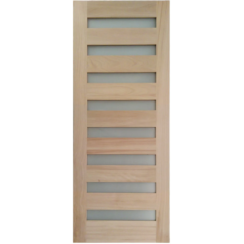 36x96 in. Exterior Mahogany Door Slab | Modern 8 Lite