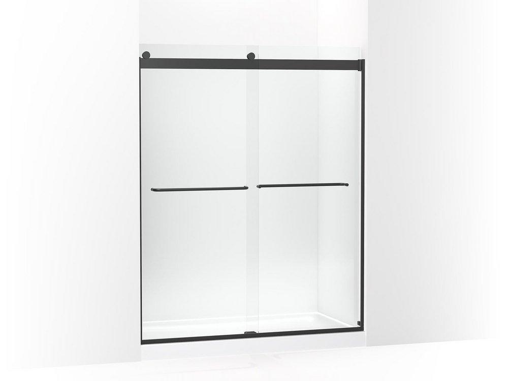 KOHLER Levity® 74 x 59-5/8 in. Frameless Sliding Shower Door in Matte Black
