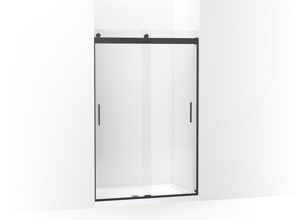 KOHLER Levity® 74 x 47-5/8 in. Frameless Sliding Shower Door in Matte Black