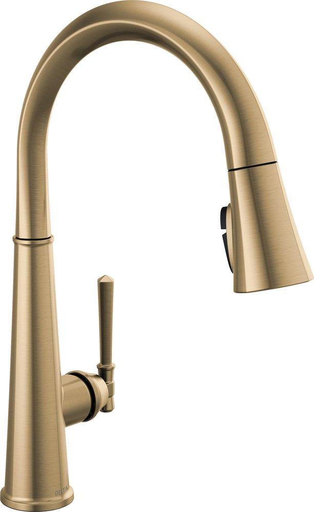 Delta Faucet Emmeline™ Single Handle Pull Down Kitchen Faucet in Lumicoat® Champagne Bronze