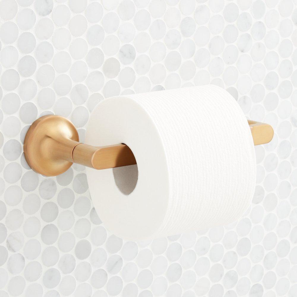 Signature Hardware Lentz Toilet Tissue Holder in Brushed Gold