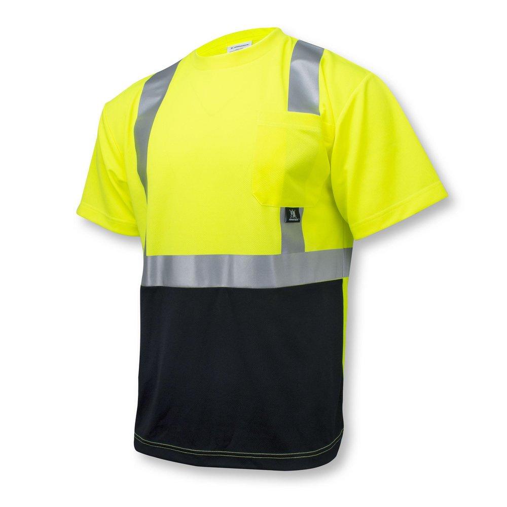 High Visibility Short Sleeve Lime Color Block T-Shirt, XL