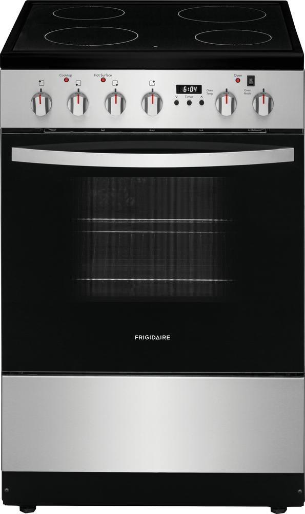36-7/8 x 23-1/2 x 23-5/8 in. 1800 BTU 1.9 cu. ft. 4-Burner Smoothtop Electric Freestanding Range in Stainless Steel