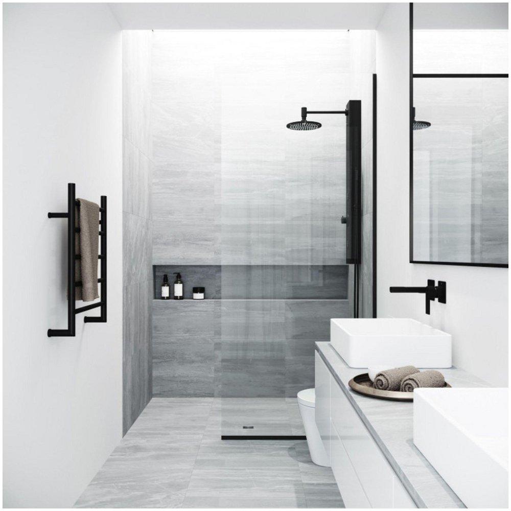 VIGO Zenith 74 x 34-1/8 in. Frameless Shower Door in Matte Black