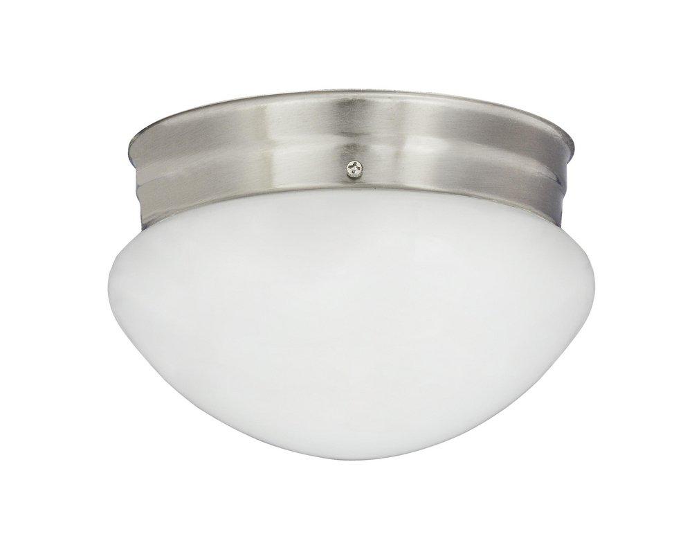 7-1/2 in. 1-Light Flush Mount Ceiling Fixture in Brushed Nickel