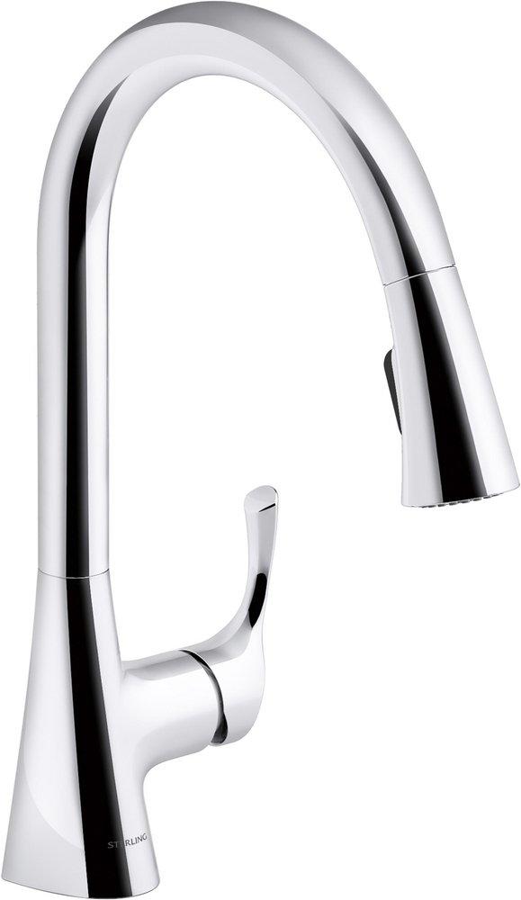 Sterling Valton® Single Handle Pull Down Kitchen Faucet in Polished Chrome