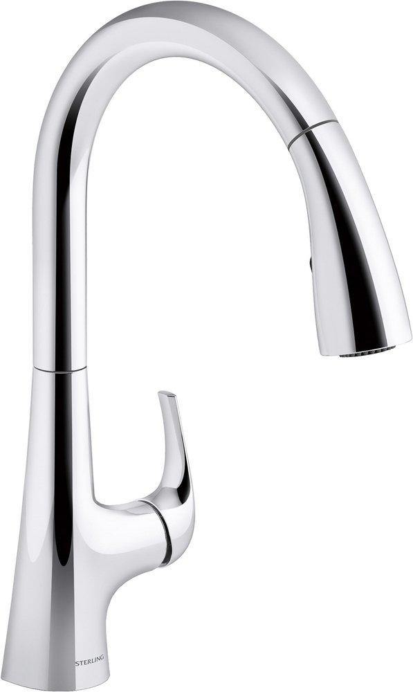 Sterling Medley® Single Handle Pull Down Kitchen Faucet in Polished Chrome