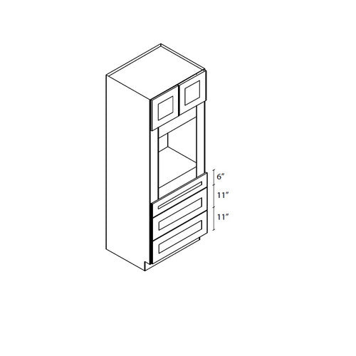 PW-OC3384B ( Oven cabinet 33"Wx24"Dx84"H 2 Doors, 3 Drawers )
