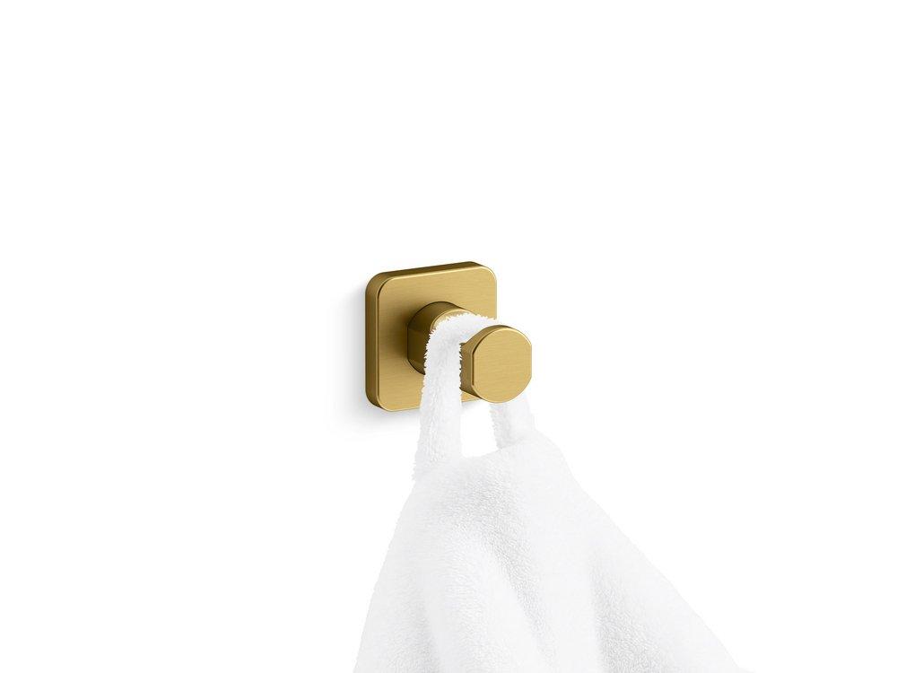 KOHLER Parallel® 1-Hook Robe Hook in Vibrant® Brushed Moderne Brass