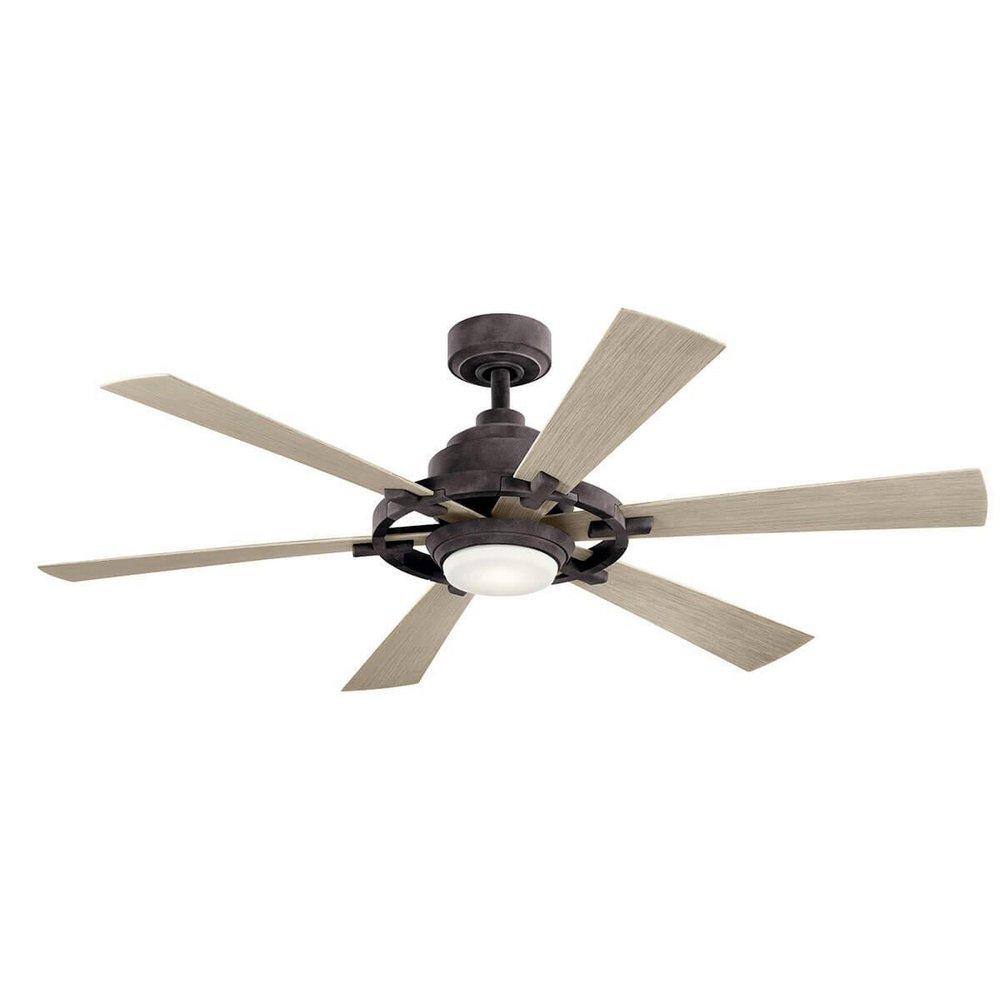 Kichler Lighting Gentry 52 in. 6-Blade Indoor and Outdoor Ceiling Fan in Weathered Zinc