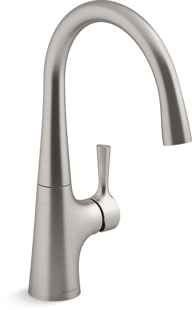 KOHLER Tempered® Single Handle Bar Faucet in Vibrant® Stainless