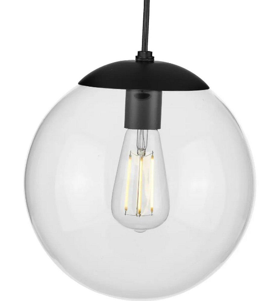 Progress Lighting Atwell 60W 1-Light Medium E-26 Incandescent Pendant Light in Matte Black